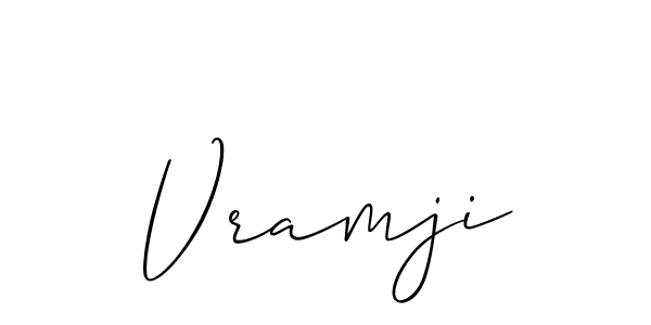 if you are searching for the best signature style for your name Vramji. so please give up your signature search. here we have designed multiple signature styles  using Allison_Script. Vramji signature style 2 images and pictures png