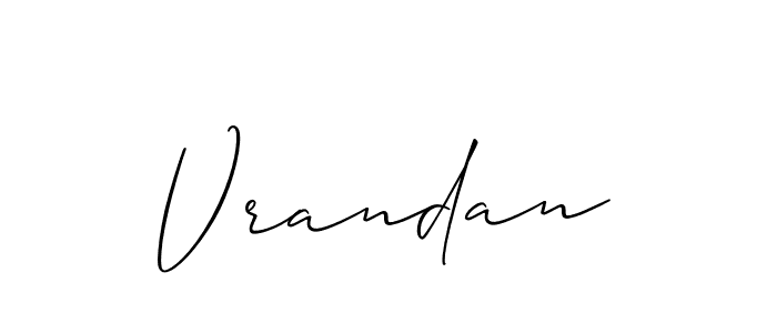 Create a beautiful signature design for name Vrandan. With this signature (Allison_Script) fonts, you can make a handwritten signature for free. Vrandan signature style 2 images and pictures png