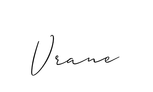 How to make Vrane name signature. Use Allison_Script style for creating short signs online. This is the latest handwritten sign. Vrane signature style 2 images and pictures png