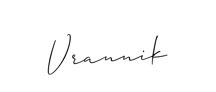 How to Draw Vrannik signature style? Allison_Script is a latest design signature styles for name Vrannik. Vrannik signature style 2 images and pictures png