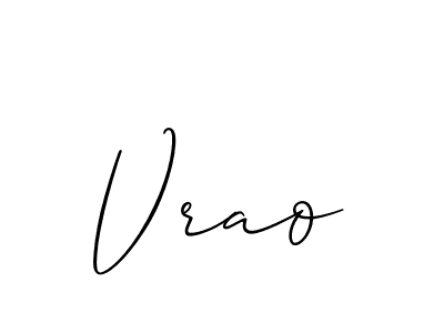 Create a beautiful signature design for name Vrao. With this signature (Allison_Script) fonts, you can make a handwritten signature for free. Vrao signature style 2 images and pictures png