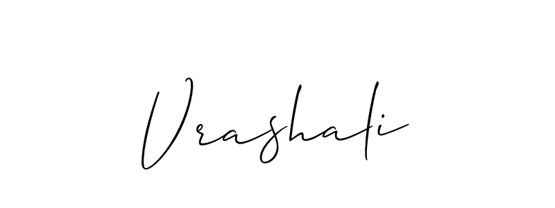 Create a beautiful signature design for name Vrashali. With this signature (Allison_Script) fonts, you can make a handwritten signature for free. Vrashali signature style 2 images and pictures png