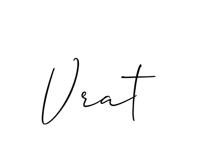 Make a beautiful signature design for name Vrat. With this signature (Allison_Script) style, you can create a handwritten signature for free. Vrat signature style 2 images and pictures png