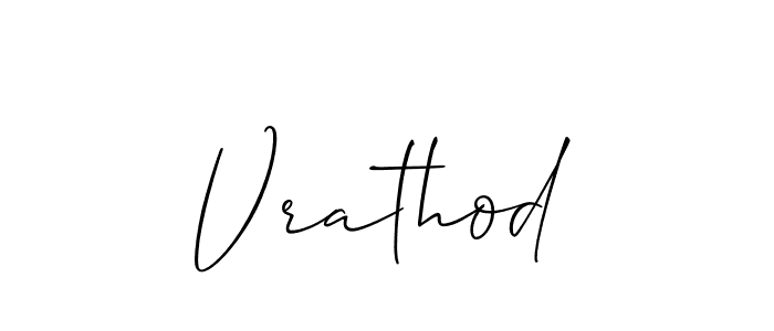 Use a signature maker to create a handwritten signature online. With this signature software, you can design (Allison_Script) your own signature for name Vrathod. Vrathod signature style 2 images and pictures png