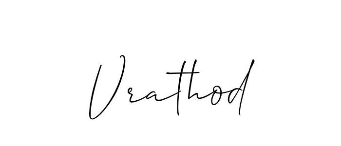 Use a signature maker to create a handwritten signature online. With this signature software, you can design (Allison_Script) your own signature for name Vrathod. Vrathod signature style 2 images and pictures png