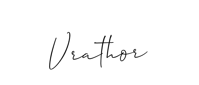 Create a beautiful signature design for name Vrathor. With this signature (Allison_Script) fonts, you can make a handwritten signature for free. Vrathor signature style 2 images and pictures png