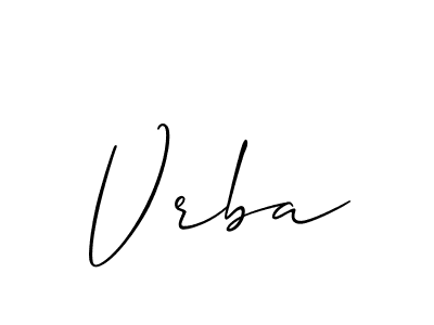 It looks lik you need a new signature style for name Vrba. Design unique handwritten (Allison_Script) signature with our free signature maker in just a few clicks. Vrba signature style 2 images and pictures png