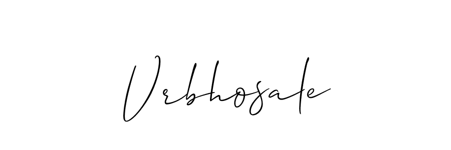 Make a beautiful signature design for name Vrbhosale. With this signature (Allison_Script) style, you can create a handwritten signature for free. Vrbhosale signature style 2 images and pictures png