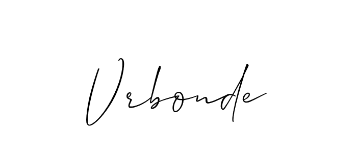 if you are searching for the best signature style for your name Vrbonde. so please give up your signature search. here we have designed multiple signature styles  using Allison_Script. Vrbonde signature style 2 images and pictures png