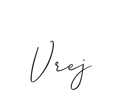 Use a signature maker to create a handwritten signature online. With this signature software, you can design (Allison_Script) your own signature for name Vrej. Vrej signature style 2 images and pictures png