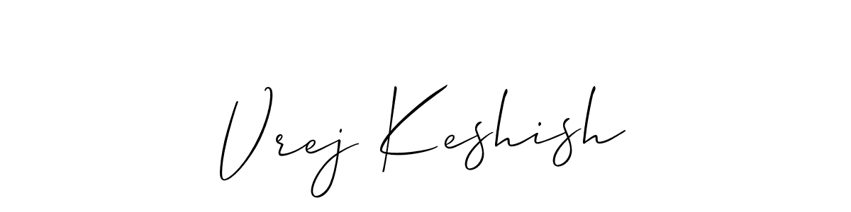 How to Draw Vrej Keshish signature style? Allison_Script is a latest design signature styles for name Vrej Keshish. Vrej Keshish signature style 2 images and pictures png