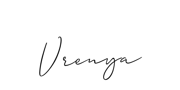 Similarly Allison_Script is the best handwritten signature design. Signature creator online .You can use it as an online autograph creator for name Vrenya. Vrenya signature style 2 images and pictures png