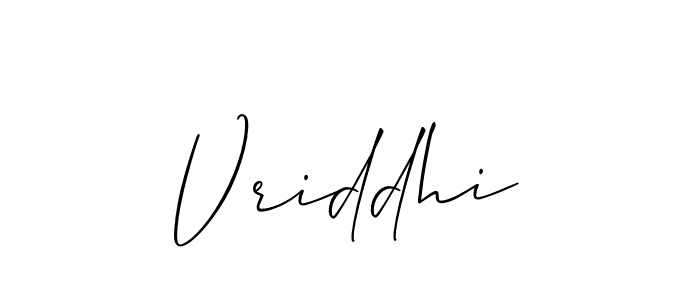 Use a signature maker to create a handwritten signature online. With this signature software, you can design (Allison_Script) your own signature for name Vriddhi. Vriddhi signature style 2 images and pictures png