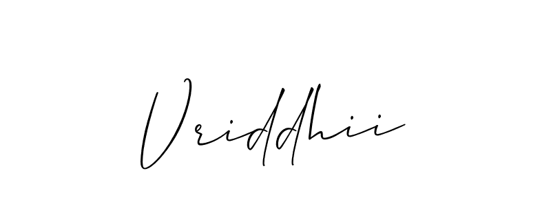 How to make Vriddhii name signature. Use Allison_Script style for creating short signs online. This is the latest handwritten sign. Vriddhii signature style 2 images and pictures png