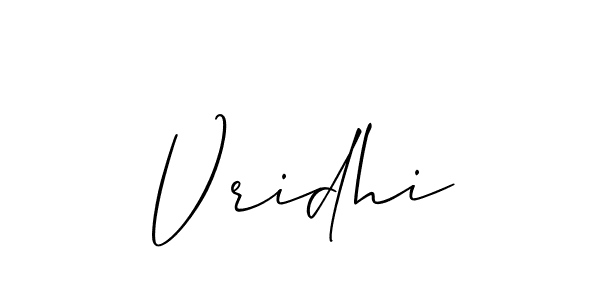 Design your own signature with our free online signature maker. With this signature software, you can create a handwritten (Allison_Script) signature for name Vridhi. Vridhi signature style 2 images and pictures png