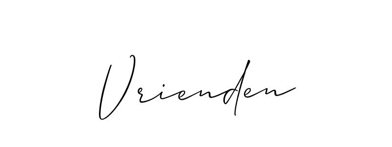 Also we have Vrienden name is the best signature style. Create professional handwritten signature collection using Allison_Script autograph style. Vrienden signature style 2 images and pictures png