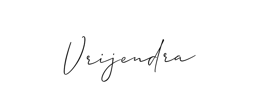 The best way (Allison_Script) to make a short signature is to pick only two or three words in your name. The name Vrijendra include a total of six letters. For converting this name. Vrijendra signature style 2 images and pictures png