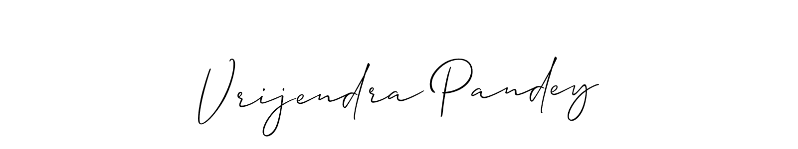 How to make Vrijendra Pandey name signature. Use Allison_Script style for creating short signs online. This is the latest handwritten sign. Vrijendra Pandey signature style 2 images and pictures png