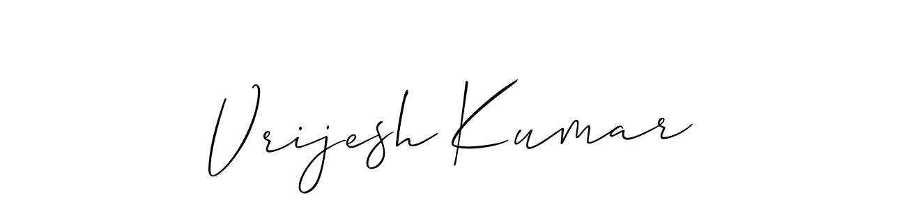 How to make Vrijesh Kumar name signature. Use Allison_Script style for creating short signs online. This is the latest handwritten sign. Vrijesh Kumar signature style 2 images and pictures png