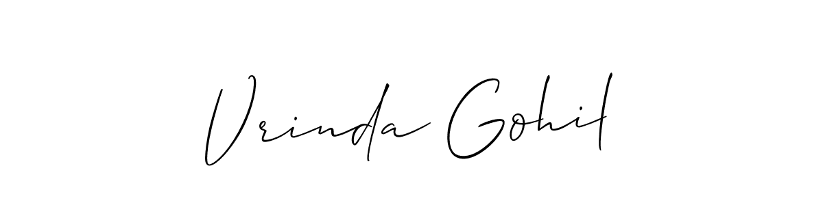 Also You can easily find your signature by using the search form. We will create Vrinda Gohil name handwritten signature images for you free of cost using Allison_Script sign style. Vrinda Gohil signature style 2 images and pictures png