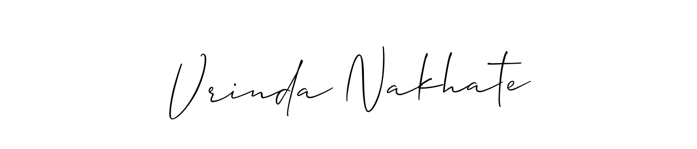 Vrinda Nakhate stylish signature style. Best Handwritten Sign (Allison_Script) for my name. Handwritten Signature Collection Ideas for my name Vrinda Nakhate. Vrinda Nakhate signature style 2 images and pictures png