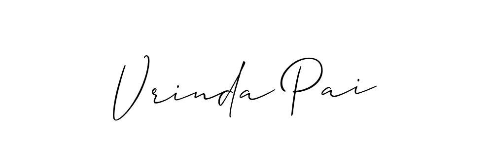 Allison_Script is a professional signature style that is perfect for those who want to add a touch of class to their signature. It is also a great choice for those who want to make their signature more unique. Get Vrinda Pai name to fancy signature for free. Vrinda Pai signature style 2 images and pictures png