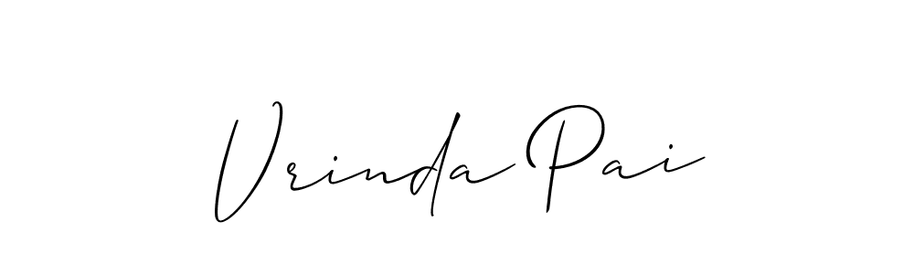 You should practise on your own different ways (Allison_Script) to write your name (Vrinda Pai) in signature. don't let someone else do it for you. Vrinda Pai signature style 2 images and pictures png