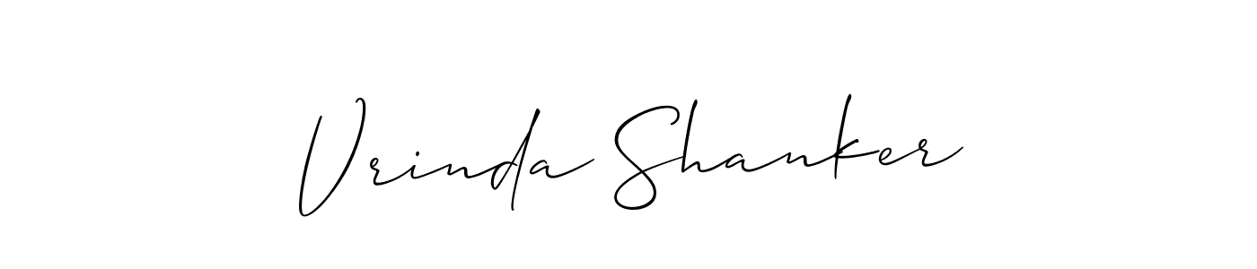 The best way (Allison_Script) to make a short signature is to pick only two or three words in your name. The name Vrinda Shanker include a total of six letters. For converting this name. Vrinda Shanker signature style 2 images and pictures png