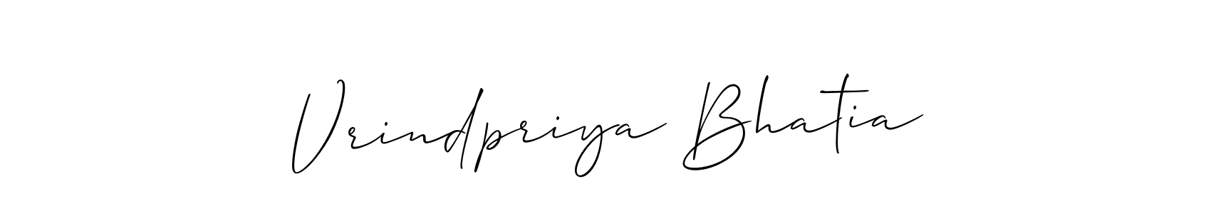 Check out images of Autograph of Vrindpriya Bhatia name. Actor Vrindpriya Bhatia Signature Style. Allison_Script is a professional sign style online. Vrindpriya Bhatia signature style 2 images and pictures png