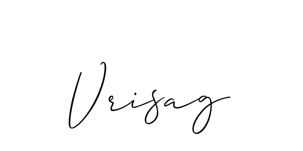 How to make Vrisag signature? Allison_Script is a professional autograph style. Create handwritten signature for Vrisag name. Vrisag signature style 2 images and pictures png