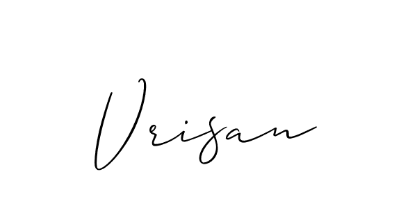 Use a signature maker to create a handwritten signature online. With this signature software, you can design (Allison_Script) your own signature for name Vrisan. Vrisan signature style 2 images and pictures png