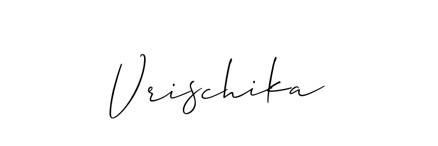 How to make Vrischika name signature. Use Allison_Script style for creating short signs online. This is the latest handwritten sign. Vrischika signature style 2 images and pictures png