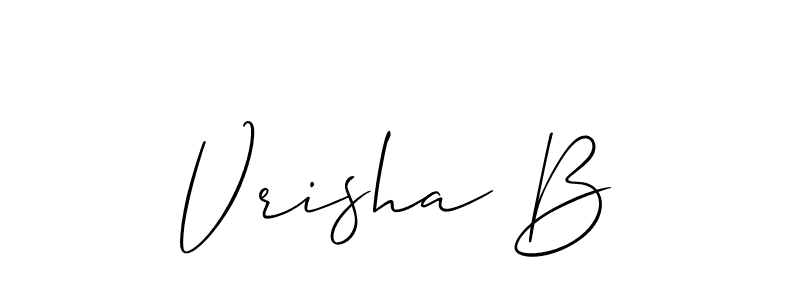 You can use this online signature creator to create a handwritten signature for the name Vrisha B. This is the best online autograph maker. Vrisha B signature style 2 images and pictures png