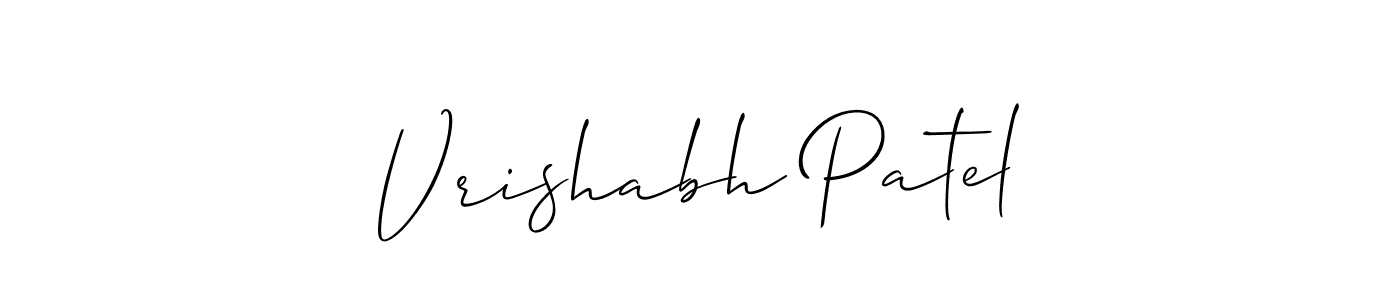 Vrishabh Patel stylish signature style. Best Handwritten Sign (Allison_Script) for my name. Handwritten Signature Collection Ideas for my name Vrishabh Patel. Vrishabh Patel signature style 2 images and pictures png