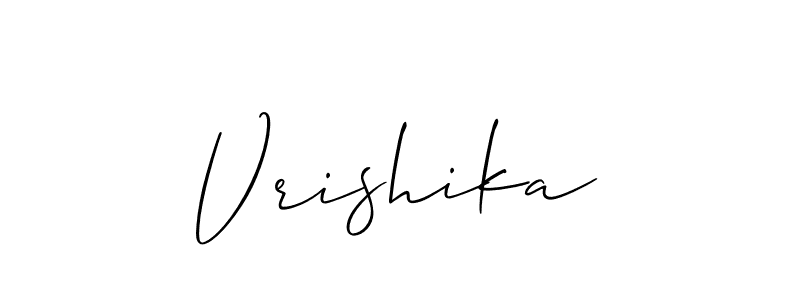 Also we have Vrishika name is the best signature style. Create professional handwritten signature collection using Allison_Script autograph style. Vrishika signature style 2 images and pictures png