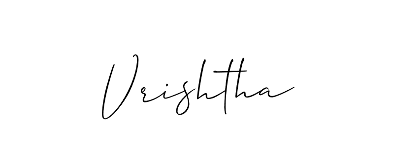 Design your own signature with our free online signature maker. With this signature software, you can create a handwritten (Allison_Script) signature for name Vrishtha. Vrishtha signature style 2 images and pictures png