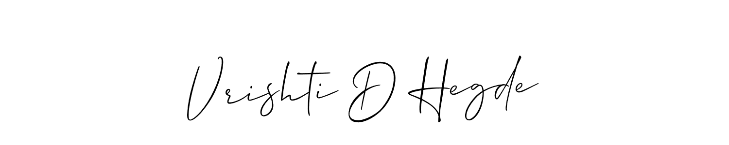 You should practise on your own different ways (Allison_Script) to write your name (Vrishti D Hegde) in signature. don't let someone else do it for you. Vrishti D Hegde signature style 2 images and pictures png