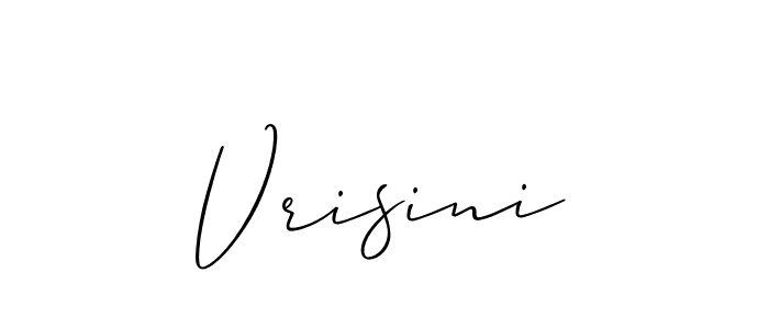 How to Draw Vrisini signature style? Allison_Script is a latest design signature styles for name Vrisini. Vrisini signature style 2 images and pictures png