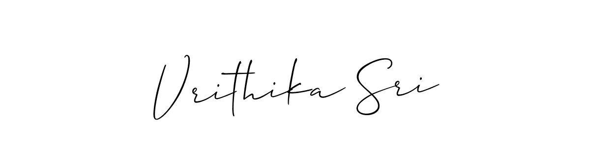 Make a beautiful signature design for name Vrithika Sri. With this signature (Allison_Script) style, you can create a handwritten signature for free. Vrithika Sri signature style 2 images and pictures png