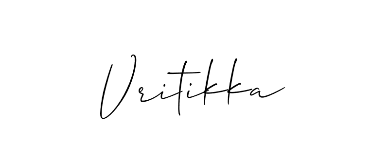 Create a beautiful signature design for name Vritikka. With this signature (Allison_Script) fonts, you can make a handwritten signature for free. Vritikka signature style 2 images and pictures png