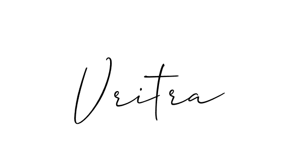 Use a signature maker to create a handwritten signature online. With this signature software, you can design (Allison_Script) your own signature for name Vritra. Vritra signature style 2 images and pictures png