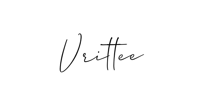 Create a beautiful signature design for name Vrittee. With this signature (Allison_Script) fonts, you can make a handwritten signature for free. Vrittee signature style 2 images and pictures png