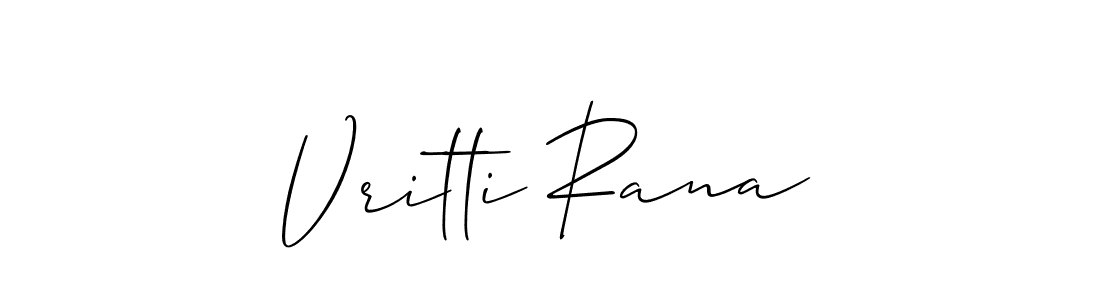 Make a short Vritti Rana signature style. Manage your documents anywhere anytime using Allison_Script. Create and add eSignatures, submit forms, share and send files easily. Vritti Rana signature style 2 images and pictures png