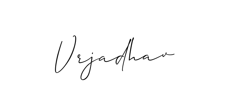 How to make Vrjadhav signature? Allison_Script is a professional autograph style. Create handwritten signature for Vrjadhav name. Vrjadhav signature style 2 images and pictures png