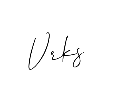 Use a signature maker to create a handwritten signature online. With this signature software, you can design (Allison_Script) your own signature for name Vrks. Vrks signature style 2 images and pictures png