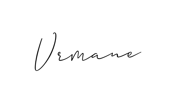 The best way (Allison_Script) to make a short signature is to pick only two or three words in your name. The name Vrmane include a total of six letters. For converting this name. Vrmane signature style 2 images and pictures png