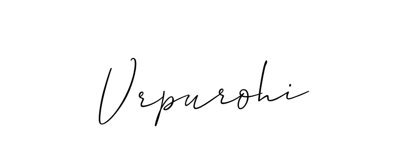 How to make Vrpurohi signature? Allison_Script is a professional autograph style. Create handwritten signature for Vrpurohi name. Vrpurohi signature style 2 images and pictures png
