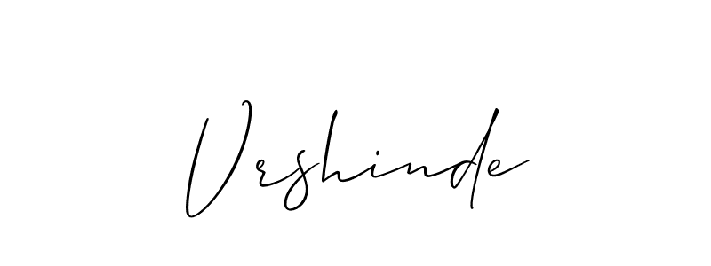 The best way (Allison_Script) to make a short signature is to pick only two or three words in your name. The name Vrshinde include a total of six letters. For converting this name. Vrshinde signature style 2 images and pictures png