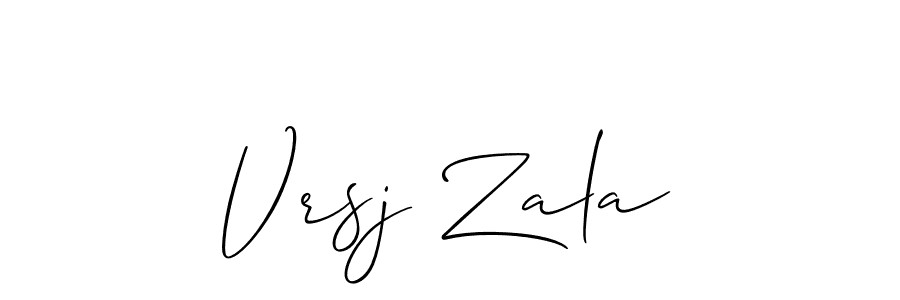 Vrsj Zala stylish signature style. Best Handwritten Sign (Allison_Script) for my name. Handwritten Signature Collection Ideas for my name Vrsj Zala. Vrsj Zala signature style 2 images and pictures png