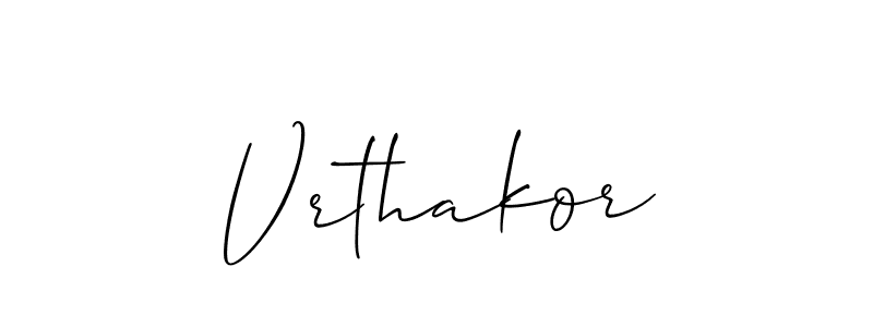 Make a beautiful signature design for name Vrthakor. With this signature (Allison_Script) style, you can create a handwritten signature for free. Vrthakor signature style 2 images and pictures png